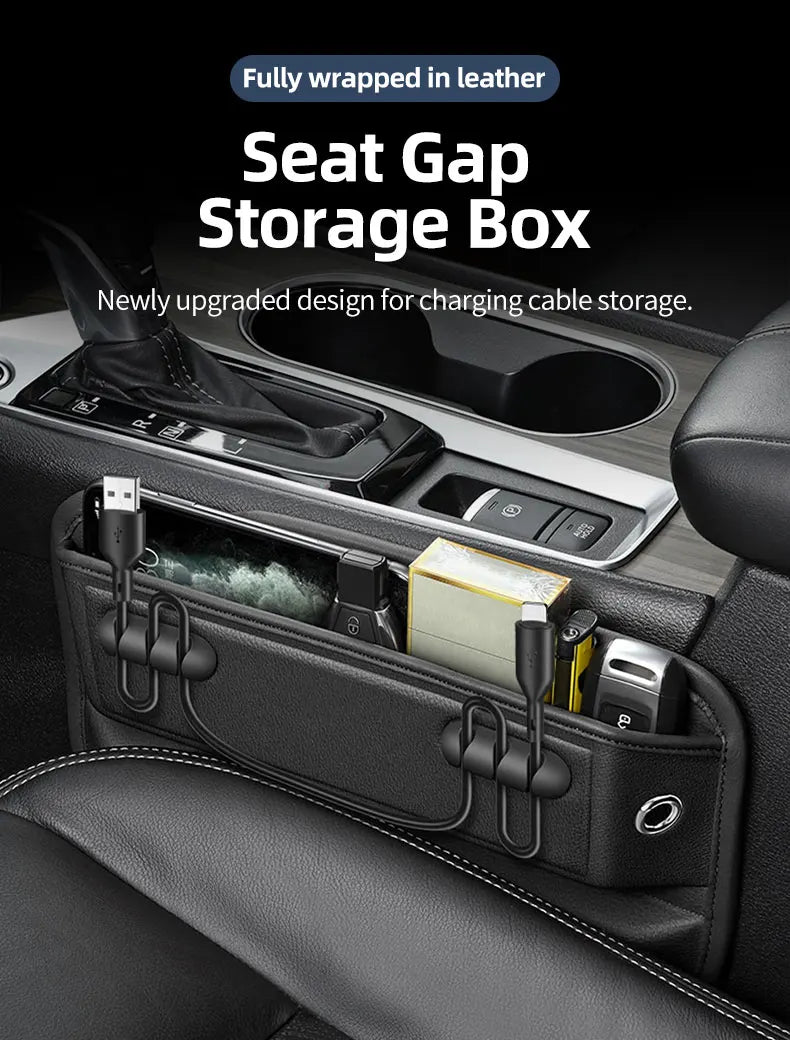 Car Seat Gap Storage Organizer with Cable Management - Drive Mellow