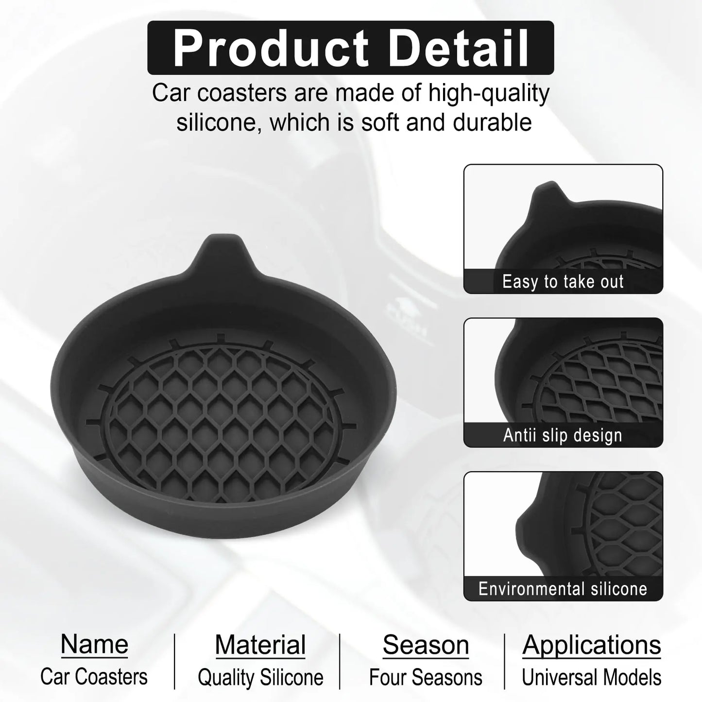 Silicone Cup Holder Coasters - Non-Slip Universal Fit - Drive Mellow