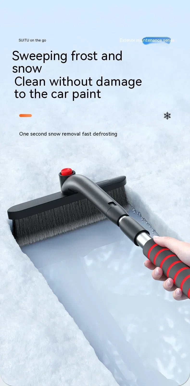 Extendable Car Snow Shovel Ice Scraper - Winter Windshield Tool - Drive Mellow
