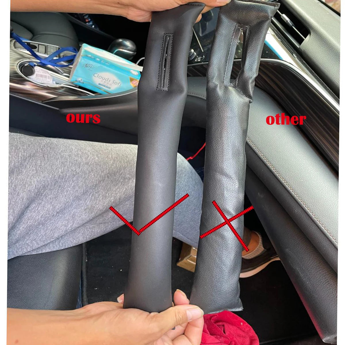 Car Seat Gap Filler - Premium Leather Padding - Drive Mellow
