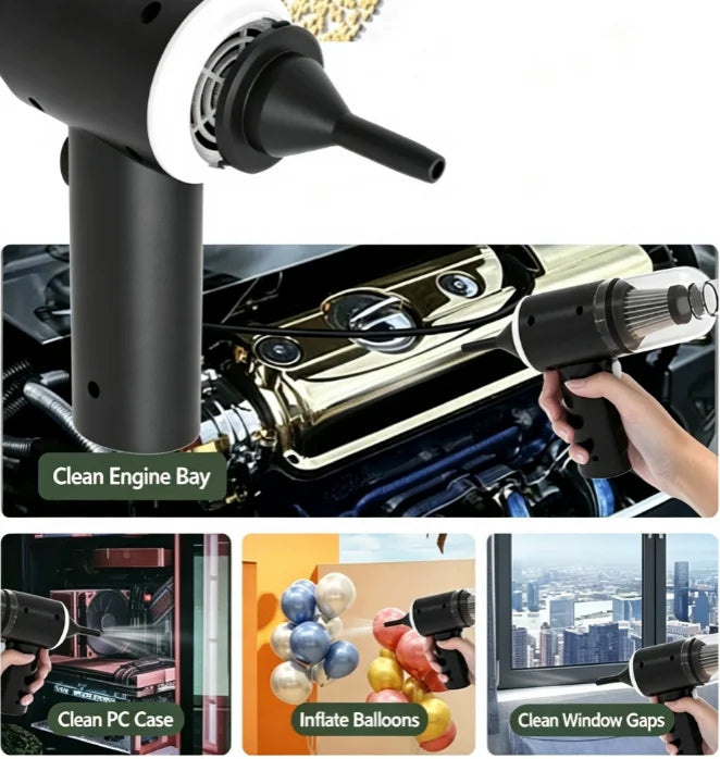 Cordless Handheld Car Vacuum - 2-in-1 Suction & Blower - Drive Mellow