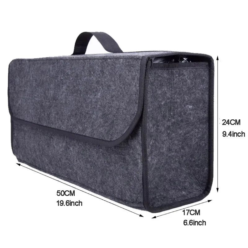 Soft Felt Trunk Organizer - Anti-Slip Storage Box - Drive Mellow