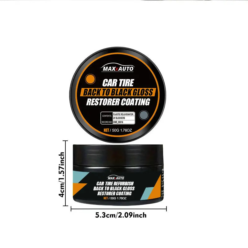 Tire Shine Wax - Long-Lasting Black Gloss Restorer - Drive Mellow