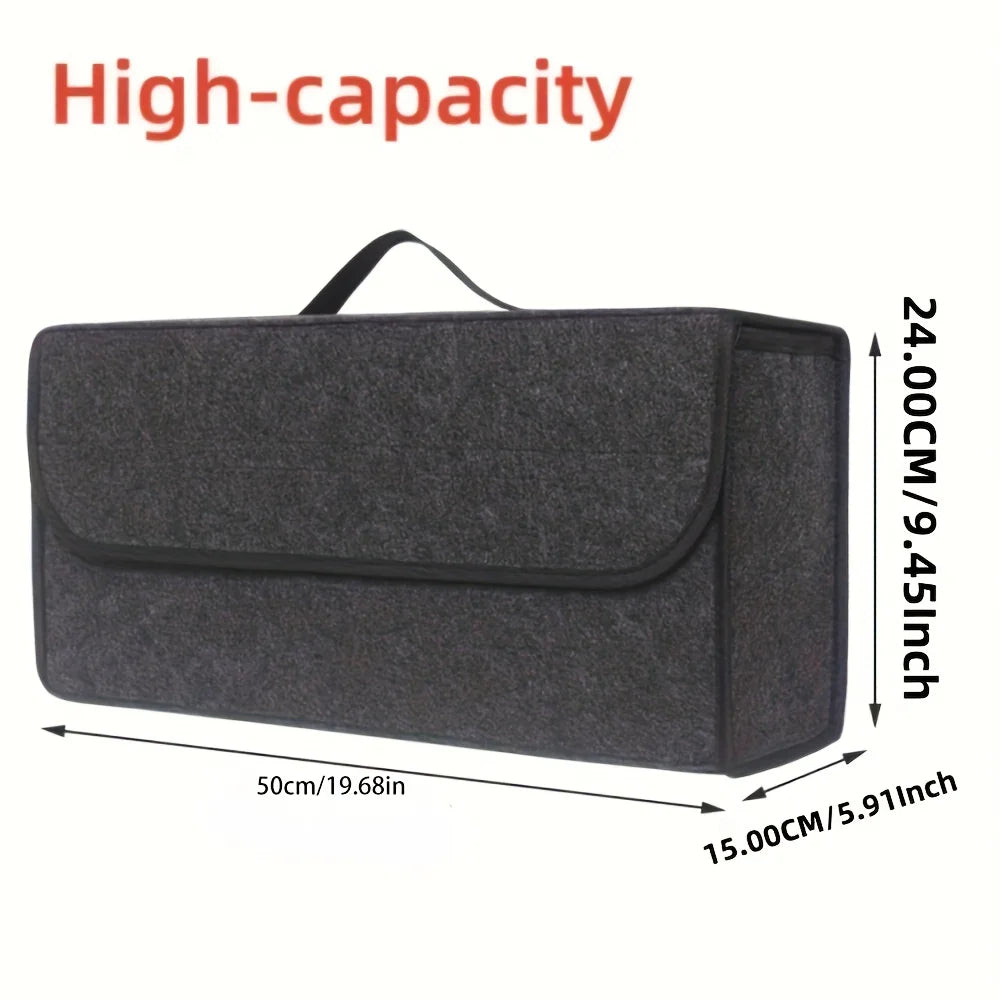 Soft Felt Trunk Organizer - Anti-Slip Storage Box - Drive Mellow