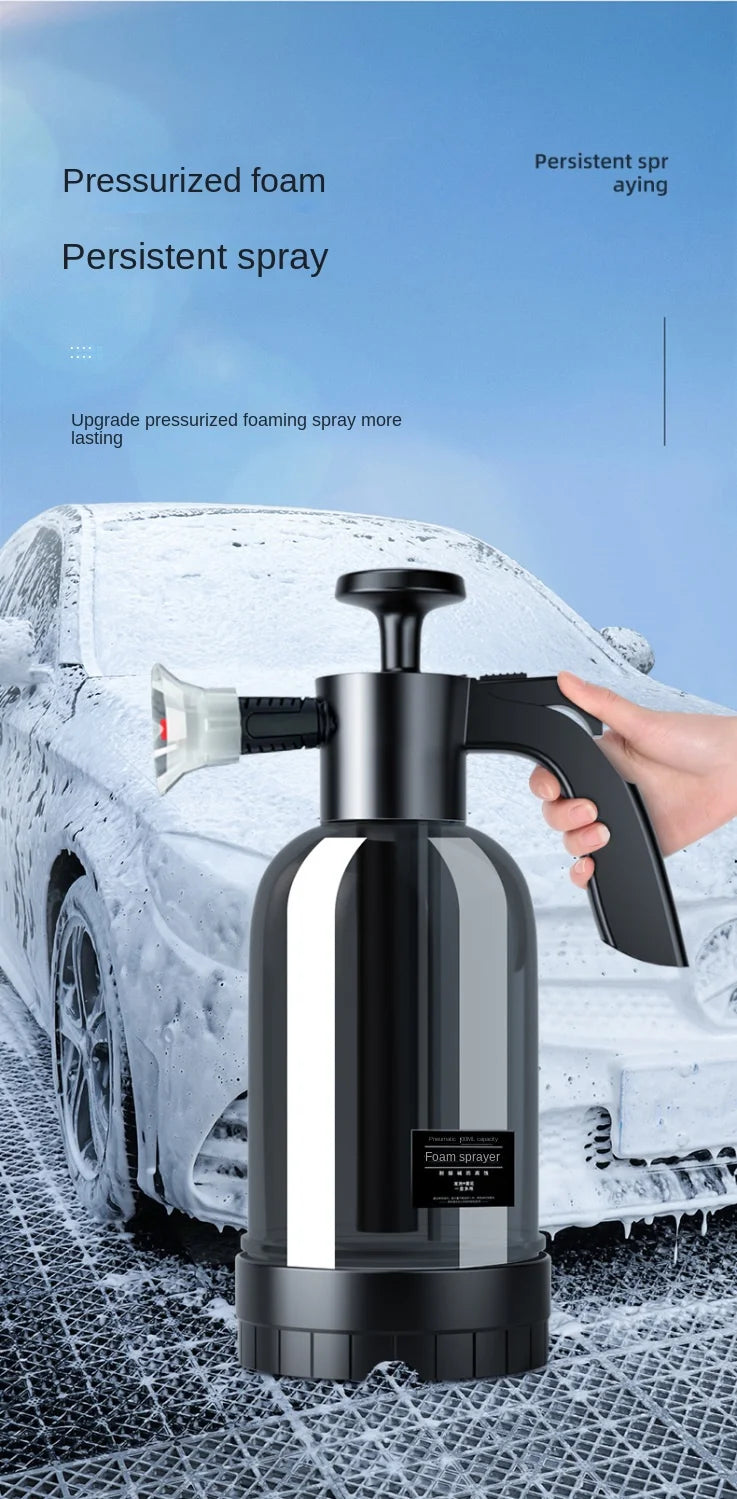 2L Hand Pump Foam Sprayer - 3 Nozzles - Car Wash Foam Cannon - Drive Mellow