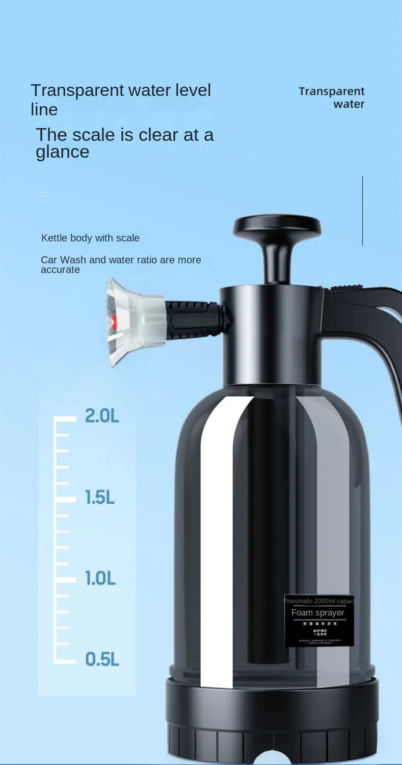 2L Hand Pump Foam Sprayer - 3 Nozzles - Car Wash Foam Cannon - Drive Mellow