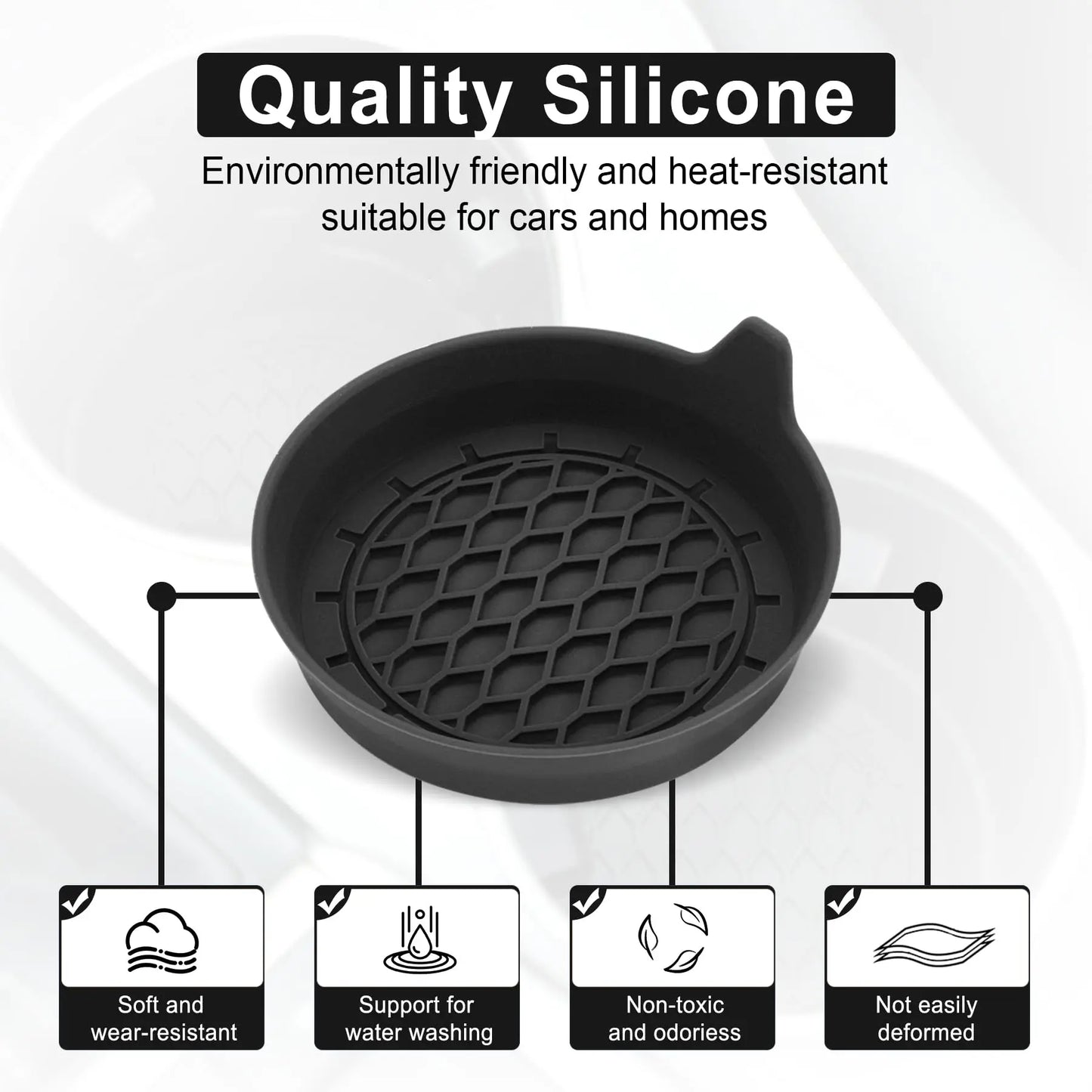 Silicone Cup Holder Coasters - Non-Slip Universal Fit - Drive Mellow