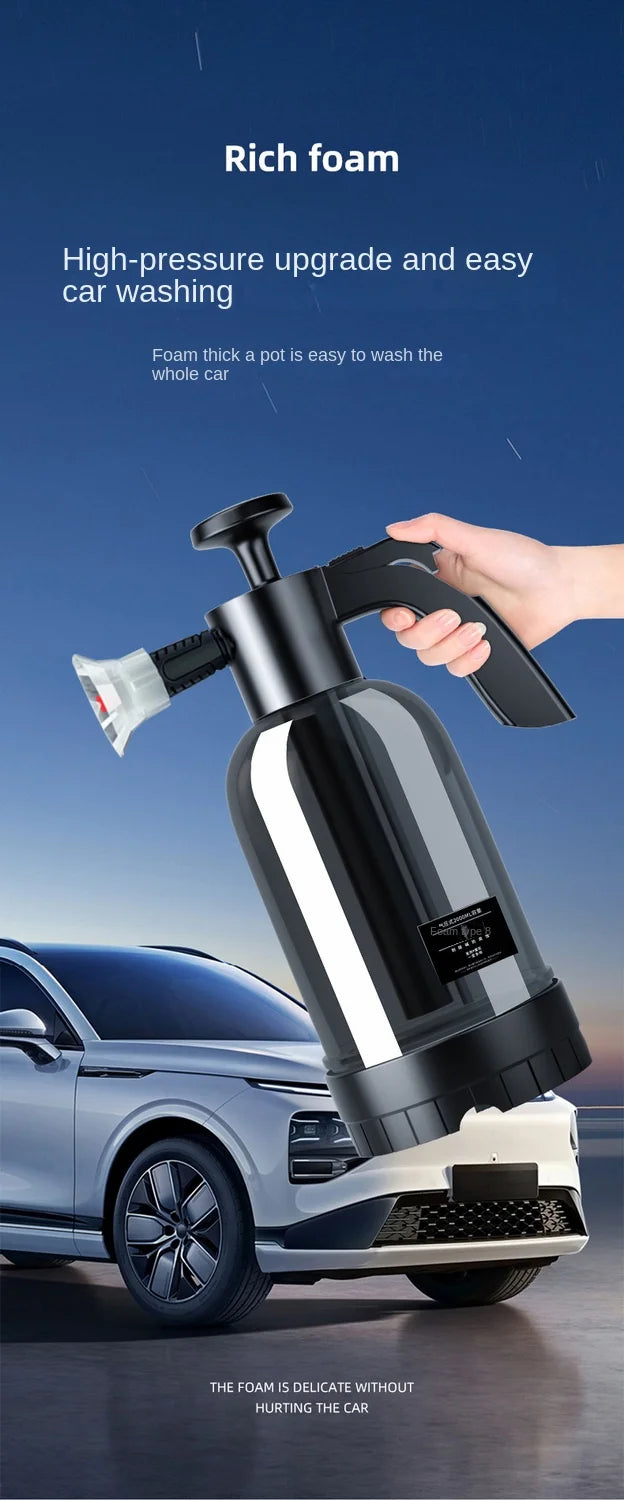 2L Hand Pump Foam Sprayer - 3 Nozzles - Car Wash Foam Cannon - Drive Mellow