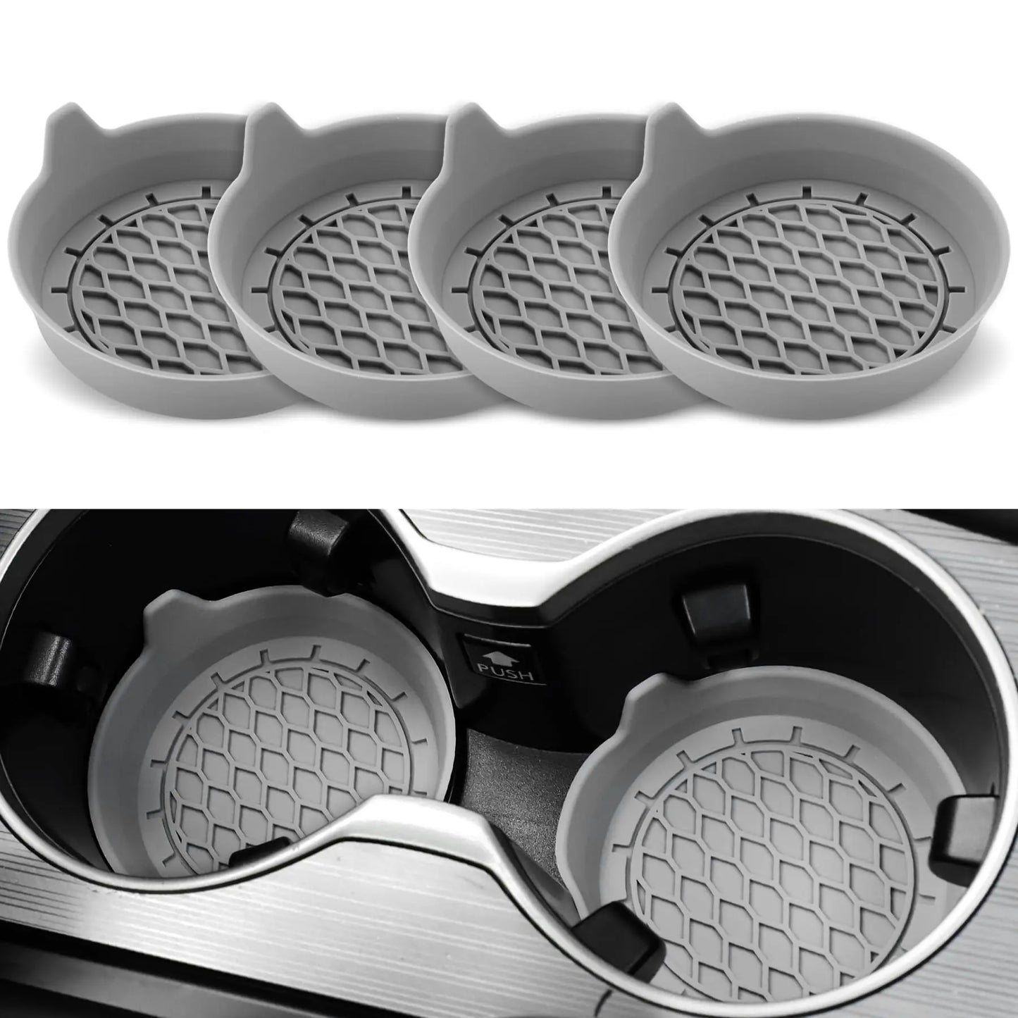 Silicone Cup Holder Coasters - Non-Slip Universal Fit - Drive Mellow