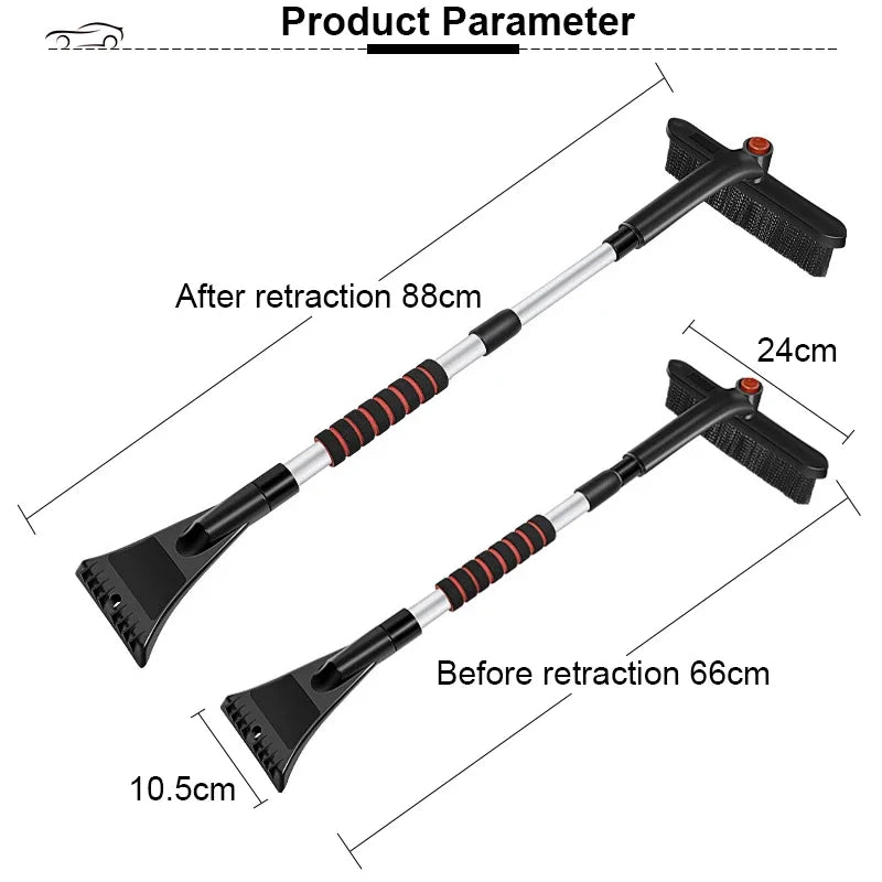 Extendable Car Snow Shovel Ice Scraper - Winter Windshield Tool - Drive Mellow