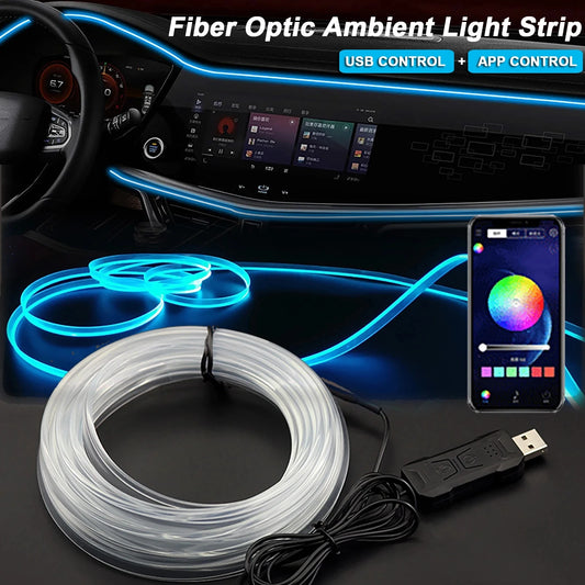 Car Interior LED Ambient Light Strip - App Control RGB - Drive Mellow