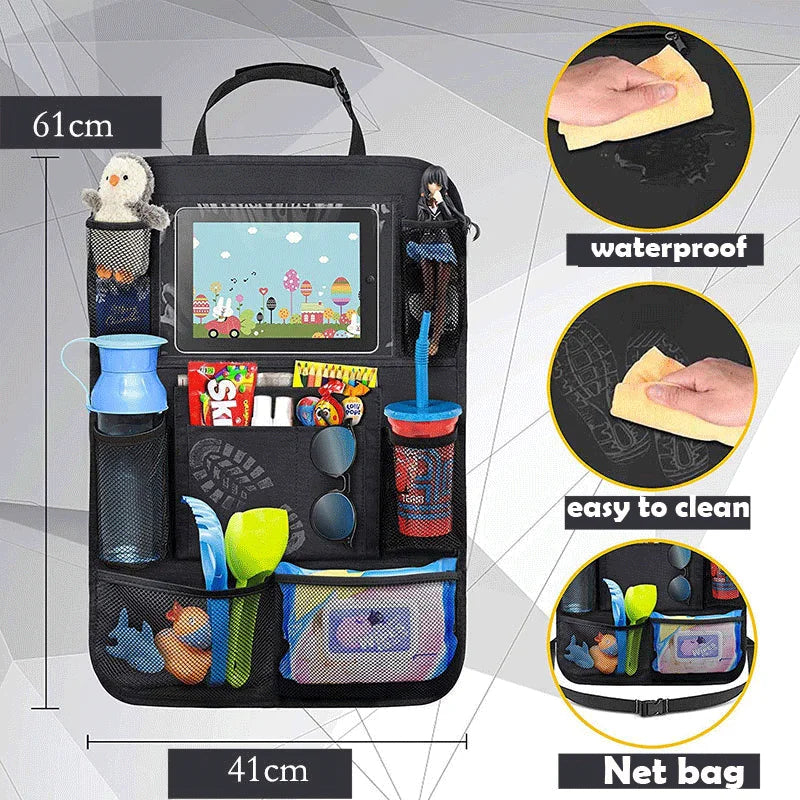 Car Back Seat Organizer with Tablet Holder - 9 Pockets - Drive Mellow