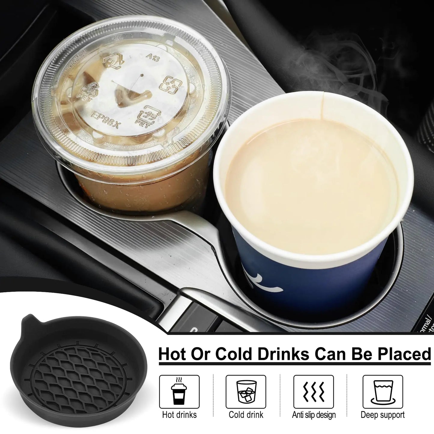 Silicone Cup Holder Coasters - Non-Slip Universal Fit - Drive Mellow