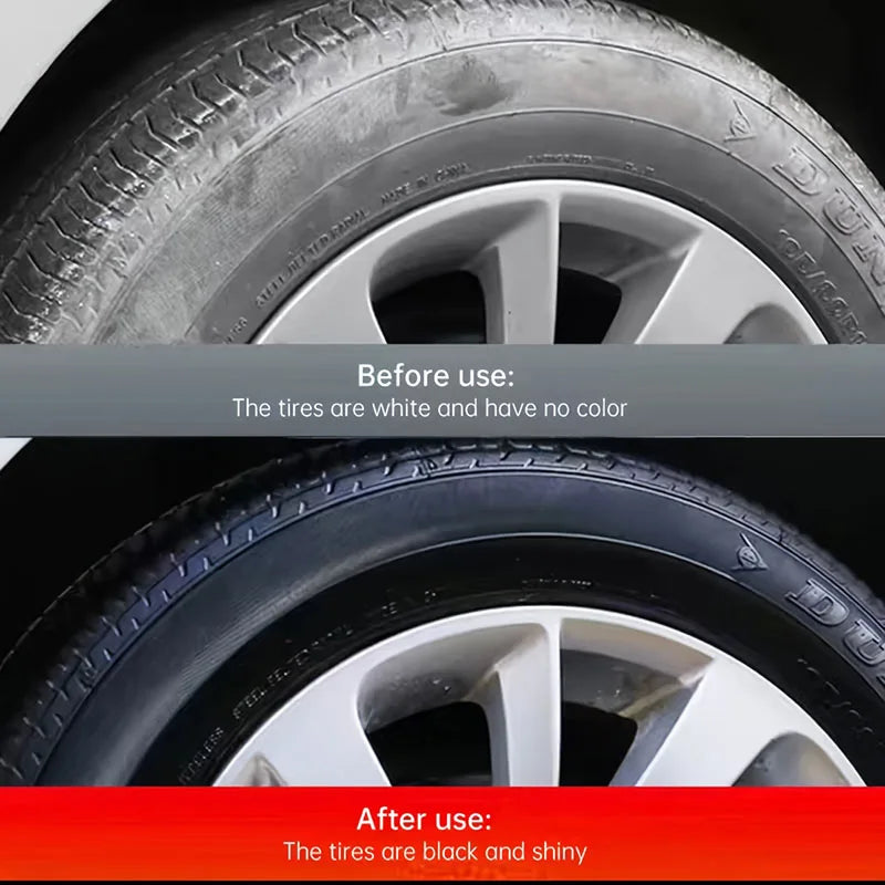Tire Shine Wax - Long-Lasting Black Gloss Restorer - Drive Mellow