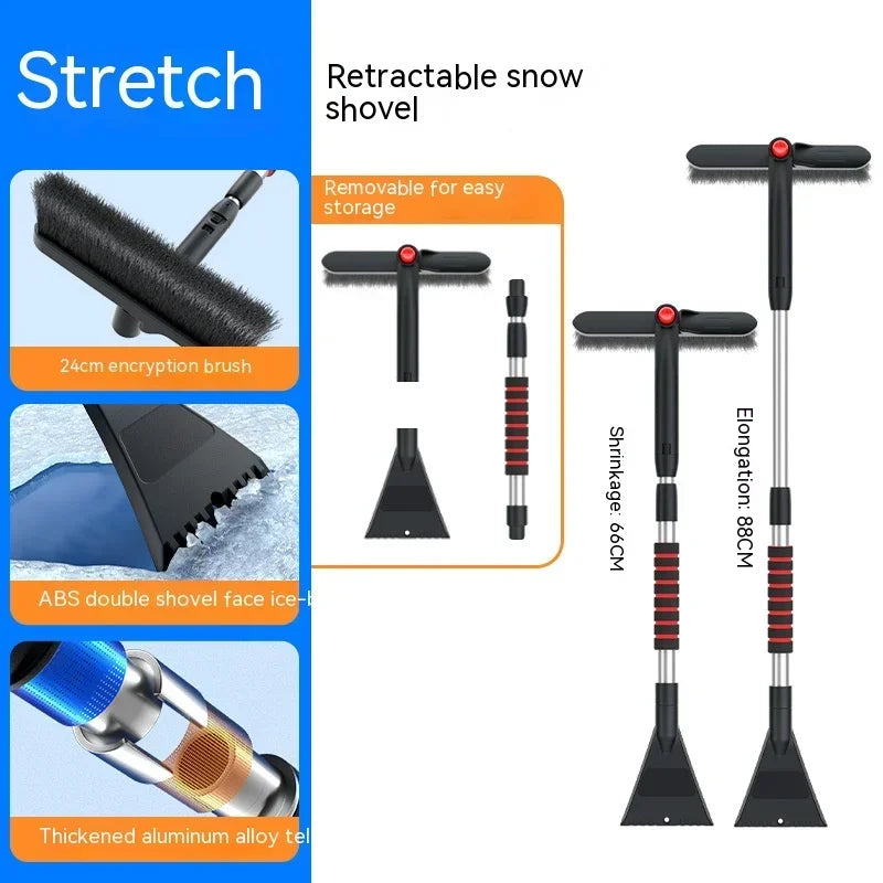 Extendable Car Snow Shovel Ice Scraper - Winter Windshield Tool - Drive Mellow