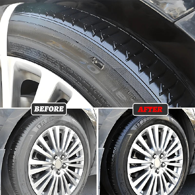 Tire Shine Wax - Long-Lasting Black Gloss Restorer - Drive Mellow