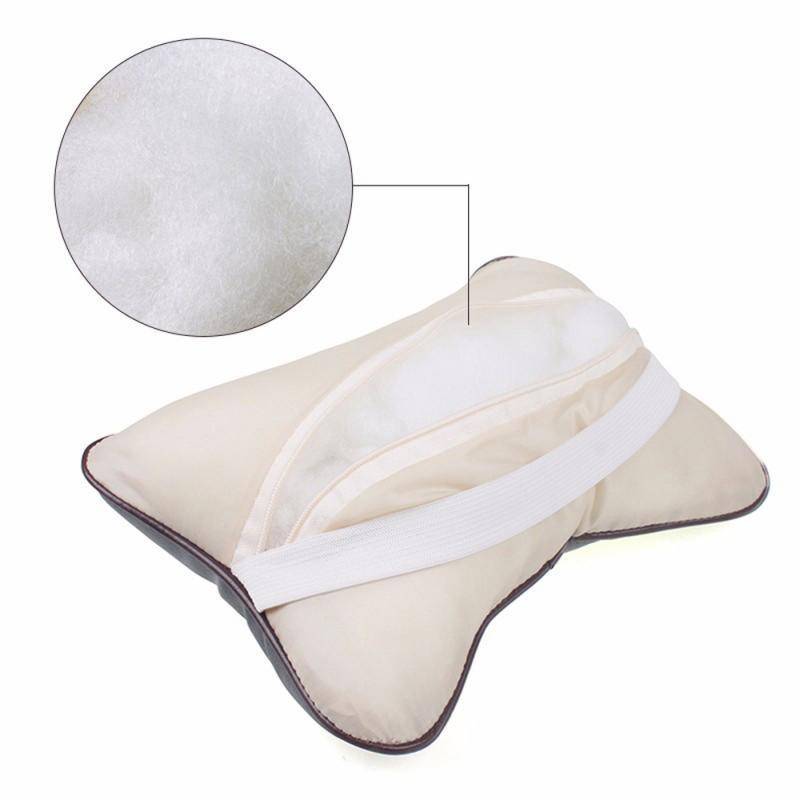 1pcs Universal Car Neck Pillows PVC Leather Breathable Mesh Auto Car Neck Rest Headrest Cushion  Headrest Pillow Pillow Neck Pillows Both Side Pu Leather Pack Headrest Fit for Most Cars Filled Fiber Universal Car Pillow Car Interior Accessories
